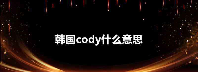 cody是什么意思 韩国cody什么意思