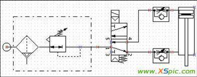 气动电磁阀原理图 求用一个电磁阀控制一个气缸上下运动的原理图