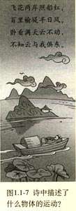 春日陈与义 将近1000年前,宋代诗人陈与义乘着小船在风和日丽的春日出游时曾经写了一首诗.在这首诗中,诗人艺术性的表达了他对运动相对