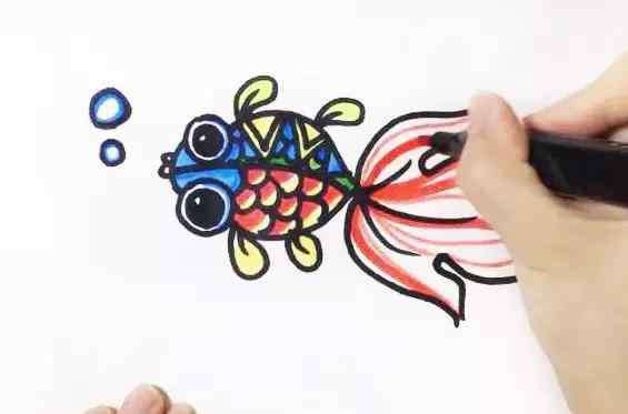 金鱼的简笔画 简笔画教程——大眼金鱼简笔画