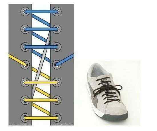 系鞋带的方法图解 系鞋带大全，图解17中绑鞋带的方法